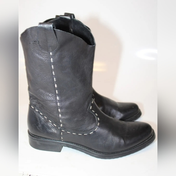 Dresselman Womens 39 9 Black Leather Top Stitched Western Cowboy Boots ♥️😍 - Picture 5 of 10